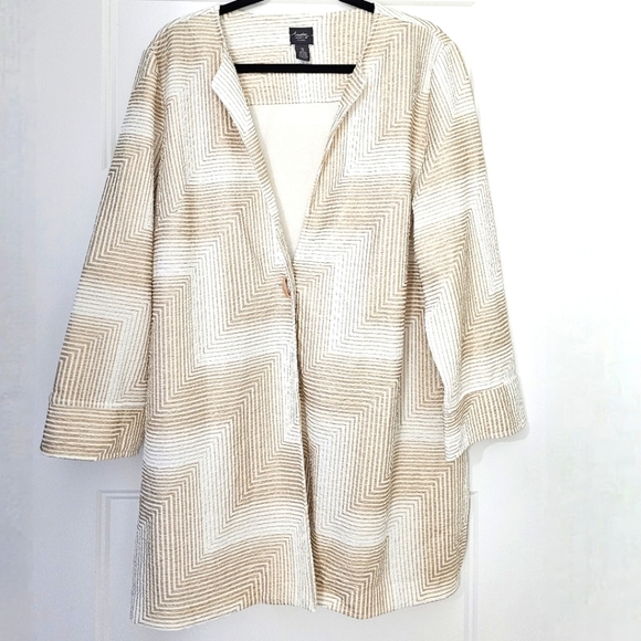 Chico's Travelers Crinkle Crushed Long Cardigan Jacket Modern Design - Picture 8 of 8